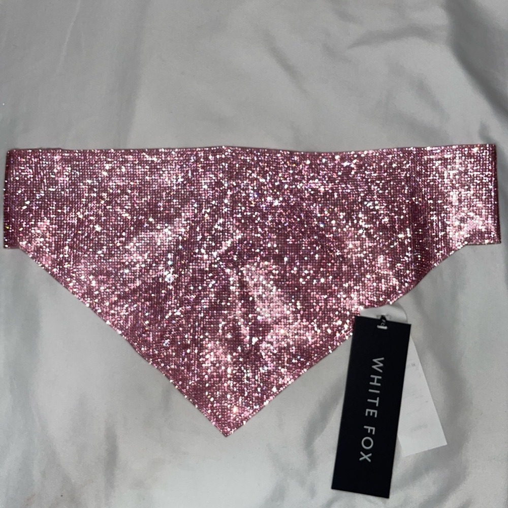 White fox Boutique sparkly light pink top
